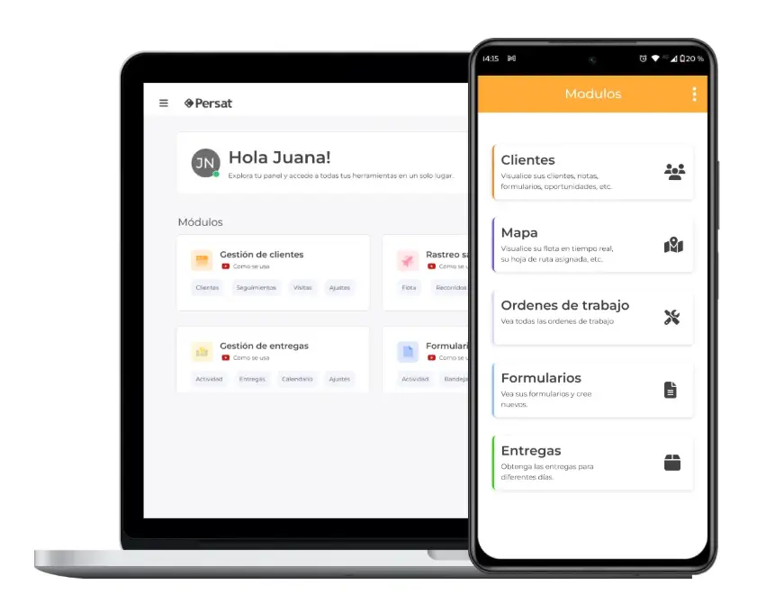 Pantalla de un software para operaciones industriales Pantalla de escritorio y app